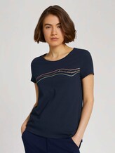 T-shirt van biologisch katoen met print - Vrouwen - Sky Captain Blue T-shirt van biologisch katoen met print - Vrouwen - Sky Captain Blue - 1 - TOM TAILOR Denim