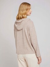 hoodie in gemêleerde look - Vrouwen - beige black melange hoodie in gemêleerde look - Vrouwen - beige black melange - 2 - TOM TAILOR Denim