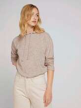 hoodie in gemêleerde look - Vrouwen - beige black melange hoodie in gemêleerde look - Vrouwen - beige black melange - 5 - TOM TAILOR Denim