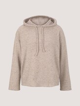 hoodie in gemêleerde look - Vrouwen - beige black melange hoodie in gemêleerde look - Vrouwen - beige black melange - 7 - TOM TAILOR Denim