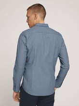 Slim fit shirt with a chest pocket - Men - blue navy structure Slim fit shirt with a chest pocket - Men - blue navy structure - 2 - TOM TAILOR