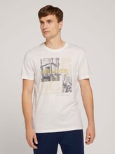 Photo print t-shirt with organic cotton - Men - Off White Photo print t-shirt with organic cotton - Men - Off White - 1 - TOM TAILOR