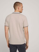 poloshirt met kraagdetail - Mannen - cosy soft beige melange poloshirt met kraagdetail - Mannen - cosy soft beige melange - 2 - TOM TAILOR