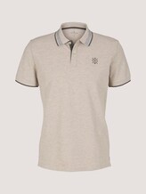 poloshirt met kraagdetail - Mannen - cosy soft beige melange poloshirt met kraagdetail - Mannen - cosy soft beige melange - 7 - TOM TAILOR