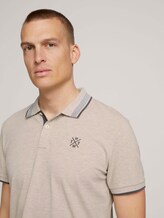 poloshirt met kraagdetail - Mannen - cosy soft beige melange poloshirt met kraagdetail - Mannen - cosy soft beige melange - 9 - TOM TAILOR