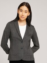 Karierter Slim Fit Blazer - Frauen - grey glencheck Karierter Slim Fit Blazer - Frauen - grey glencheck - 1 - TOM TAILOR