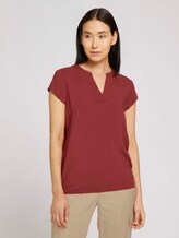 Blouse met korte mouwen - Vrouwen - dark maroon red Blouse met korte mouwen - Vrouwen - dark maroon red - 1 - TOM TAILOR