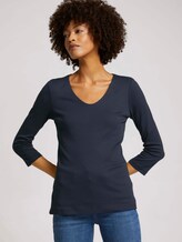 Basic Shirt mit TENCEL™ Modal - Frauen - Sky Captain Blue Basic Shirt mit TENCEL™ Modal - Frauen - Sky Captain Blue - 5 - TOM TAILOR