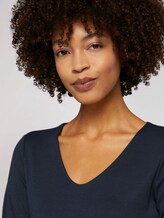 Basic Shirt mit TENCEL™ Modal - Frauen - Sky Captain Blue Basic Shirt mit TENCEL™ Modal - Frauen - Sky Captain Blue - 9 - TOM TAILOR