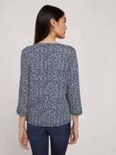 Gemustertes Henleyshirt mit Bio-Baumwolle - Frauen - blue offwhite minimal Gemustertes Henleyshirt mit Bio-Baumwolle - Frauen - blue offwhite minimal - 2 - TOM TAILOR