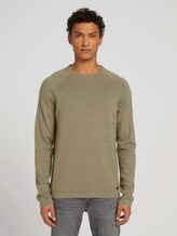 shirt met lange mouwen in gemêleerde look - Mannen - soft pale khaki melange shirt met lange mouwen in gemêleerde look - Mannen - soft pale khaki melange - 1 - TOM TAILOR Denim