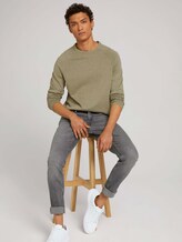 shirt met lange mouwen in gemêleerde look - Mannen - soft pale khaki melange shirt met lange mouwen in gemêleerde look - Mannen - soft pale khaki melange - 5 - TOM TAILOR Denim