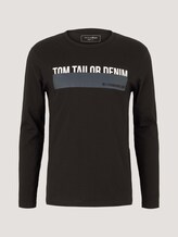 Long-sleeved shirt with a print - Men - Black Long-sleeved shirt with a print - Men - Black - 7 - TOM TAILOR Denim