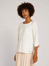 T-Shirt mit Stoffmix - Frauen - soft powder beige T-Shirt mit Stoffmix - Frauen - soft powder beige - 1 - Mine to five