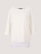 T-Shirt mit Stoffmix - Frauen - soft powder beige T-Shirt mit Stoffmix - Frauen - soft powder beige - 7 - Mine to five