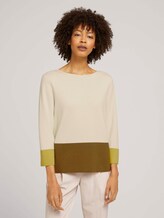 Sweater with colour blocking - Women - soft powder beige Sweater with colour blocking - Women - soft powder beige - 1 - Mine to five
