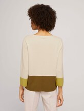 Sweater with colour blocking - Women - soft powder beige Sweater with colour blocking - Women - soft powder beige - 2 - Mine to five