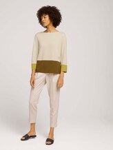 Sweater with colour blocking - Women - soft powder beige Sweater with colour blocking - Women - soft powder beige - 3 - Mine to five