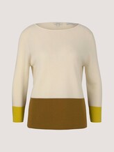 Sweater with colour blocking - Women - soft powder beige Sweater with colour blocking - Women - soft powder beige - 7 - Mine to five