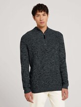 Pullover mit Troyer-Kragen - Männer - navy ice grey mouline Pullover mit Troyer-Kragen - Männer - navy ice grey mouline - 1 - TOM TAILOR Denim
