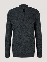 Pullover mit Troyer-Kragen - Männer - navy ice grey mouline Pullover mit Troyer-Kragen - Männer - navy ice grey mouline - 7 - TOM TAILOR Denim