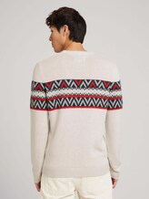 Jumper with a pattern - Men - light beige ice red jacquard Jumper with a pattern - Men - light beige ice red jacquard - 2 - TOM TAILOR Denim
