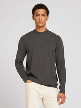Stehkragenpullover aus nachhaltigem TENCEL™ - Männer - Black Grey Melange Stehkragenpullover aus nachhaltigem TENCEL™ - Männer - Black Grey Melange - 1 - TOM TAILOR Denim