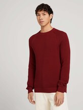 Strickpullover aus nachhaltiger Baumwolle - Männer - burned cordovan red Strickpullover aus nachhaltiger Baumwolle - Männer - burned cordovan red - 1 - TOM TAILOR Denim