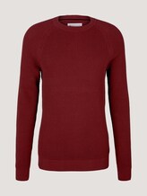 Strickpullover aus nachhaltiger Baumwolle - Männer - burned cordovan red Strickpullover aus nachhaltiger Baumwolle - Männer - burned cordovan red - 7 - TOM TAILOR Denim
