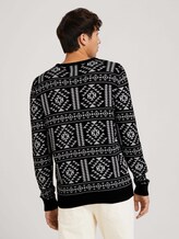 Strickpullover aus nachhaltiger Baumwolle - Männer - black base off white design Strickpullover aus nachhaltiger Baumwolle - Männer - black base off white design - 2 - TOM TAILOR Denim
