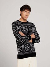 Strickpullover aus nachhaltiger Baumwolle - Männer - black base off white design Strickpullover aus nachhaltiger Baumwolle - Männer - black base off white design - 5 - TOM TAILOR Denim