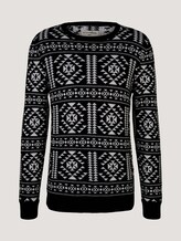 Strickpullover aus nachhaltiger Baumwolle - Männer - black base off white design Strickpullover aus nachhaltiger Baumwolle - Männer - black base off white design - 7 - TOM TAILOR Denim