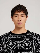 Strickpullover aus nachhaltiger Baumwolle - Männer - black base off white design Strickpullover aus nachhaltiger Baumwolle - Männer - black base off white design - 9 - TOM TAILOR Denim