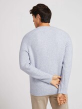 Gerippter Strickpullover - Männer - Light Stone Grey Melange Gerippter Strickpullover - Männer - Light Stone Grey Melange - 2 - TOM TAILOR Denim