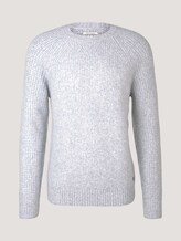 Gerippter Strickpullover - Männer - Light Stone Grey Melange Gerippter Strickpullover - Männer - Light Stone Grey Melange - 7 - TOM TAILOR Denim