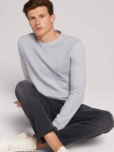 strukturiertes Sweatshirt - Männer - Light Stone Grey Melange strukturiertes Sweatshirt - Männer - Light Stone Grey Melange - 5 - TOM TAILOR Denim