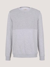 strukturiertes Sweatshirt - Männer - Light Stone Grey Melange strukturiertes Sweatshirt - Männer - Light Stone Grey Melange - 7 - TOM TAILOR Denim