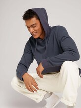 Hoodie mit Struktur - Männer - Blueish Grey Hoodie mit Struktur - Männer - Blueish Grey - 5 - TOM TAILOR Denim