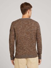 Pullover aus Bio-Baumwolle - Männer - cognac blue offwhite structure Pullover aus Bio-Baumwolle - Männer - cognac blue offwhite structure - 2 - TOM TAILOR