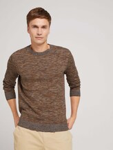 Pullover aus Bio-Baumwolle - Männer - cognac blue offwhite structure Pullover aus Bio-Baumwolle - Männer - cognac blue offwhite structure - 5 - TOM TAILOR