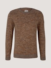 Pullover aus Bio-Baumwolle - Männer - cognac blue offwhite structure Pullover aus Bio-Baumwolle - Männer - cognac blue offwhite structure - 7 - TOM TAILOR