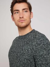 Strickpullover in Melange-Optik - Männer - ice blue off white structure Strickpullover in Melange-Optik - Männer - ice blue off white structure - 9 - TOM TAILOR