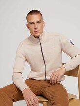Cardigan with ribbed sleeves - Men - soft beige melange Cardigan with ribbed sleeves - Men - soft beige melange - 5 - TOM TAILOR