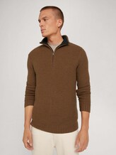 Troyer Pullover - Männer - brown oak melange Troyer Pullover - Männer - brown oak melange - 5 - TOM TAILOR