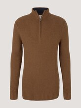 Troyer Pullover - Männer - brown oak melange Troyer Pullover - Männer - brown oak melange - 7 - TOM TAILOR