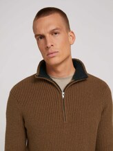 Troyer Pullover - Männer - brown oak melange Troyer Pullover - Männer - brown oak melange - 9 - TOM TAILOR