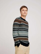 gemusterter Pullover - Männer - ice blue off white navy design gemusterter Pullover - Männer - ice blue off white navy design - 5 - TOM TAILOR