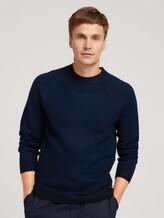 Knitted jumper - Men - navy blue stripe Knitted jumper - Men - navy blue stripe - 1 - TOM TAILOR
