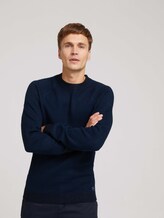 Knitted jumper - Men - navy blue stripe Knitted jumper - Men - navy blue stripe - 5 - TOM TAILOR