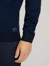 Knitted jumper - Men - navy blue stripe Knitted jumper - Men - navy blue stripe - 9 - TOM TAILOR